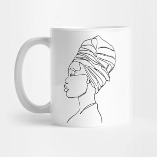 Black woman head wrap Mug